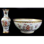A Samson porcelain bowl, in the manner of Chinese export armorial porcelain, 22.5cm diam; and a