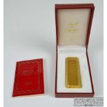 Cartier - A must de Cartier horizontal gold plated lighter marked Cartier Paris 2655N Swiss made