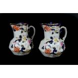 A pair of Mason's Ironstone Mandelay pattern jugs, 17cm high