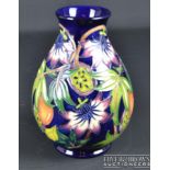 Rachel Bishop for Moorcroft Pottery - Passion fruit pattern on a 7/7 shape vase, from the