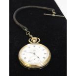 Tho's Russel & Son Tempus Fugit heavy gold filled pocket watch, case stamped 'Illinois Watch Case Co
