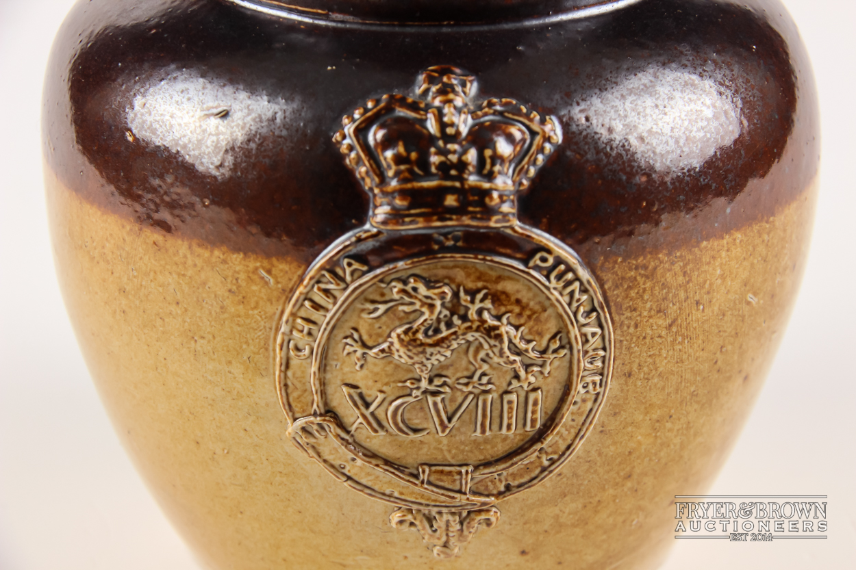 98th Prince of Wales Regiment of Foot - a rare Victorian silver mounted Doulton Lambeth - Image 3 of 8