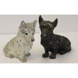 Advertising Interest - A pair of Whyte & Mackay dog figures for 'Black and White' whiskey, 18.5cm