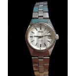 A ladies Seiko automatic, 17 jewel hi-beat wrist watch, on stainless steel strap, case stamped Seiko