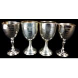 Royal Air Force - Two silver trophy cups R.A F Acklington; and two EPNS examples for R.A.F