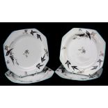 Royal Family Interest - Four octagonal Paragon china nursery tea plates of Two for Joy pattern,