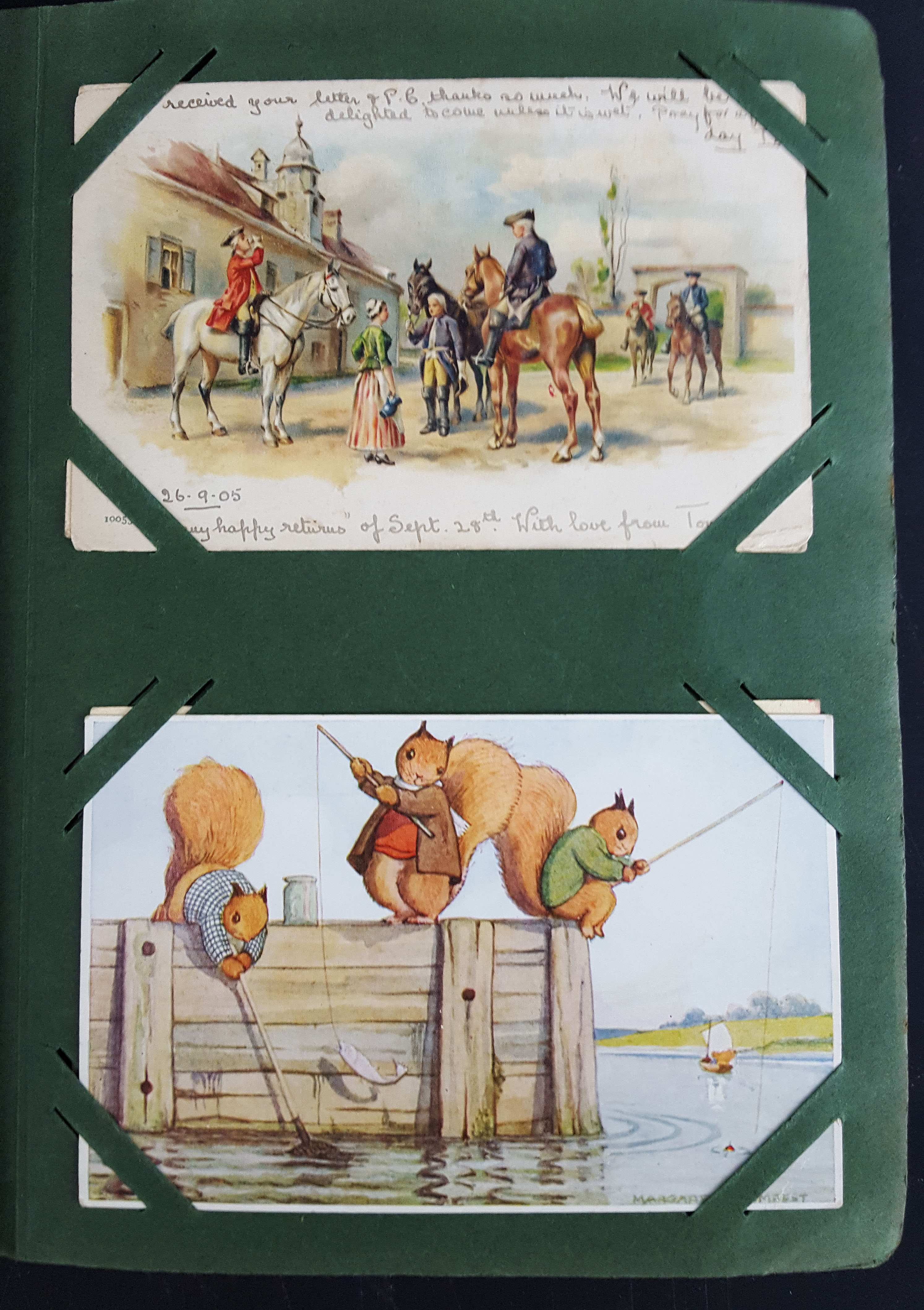 An early 20th Century postcard album , all dated prior to 1920, - mostly franked, includes seaside - Image 2 of 3