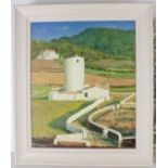 M.M Carbonell - Mediterranean grain store, signed, oil on canvas, 37 x 45