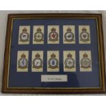 Royal Air Force Interest - John Plater & Sons, framed part set of ten cards