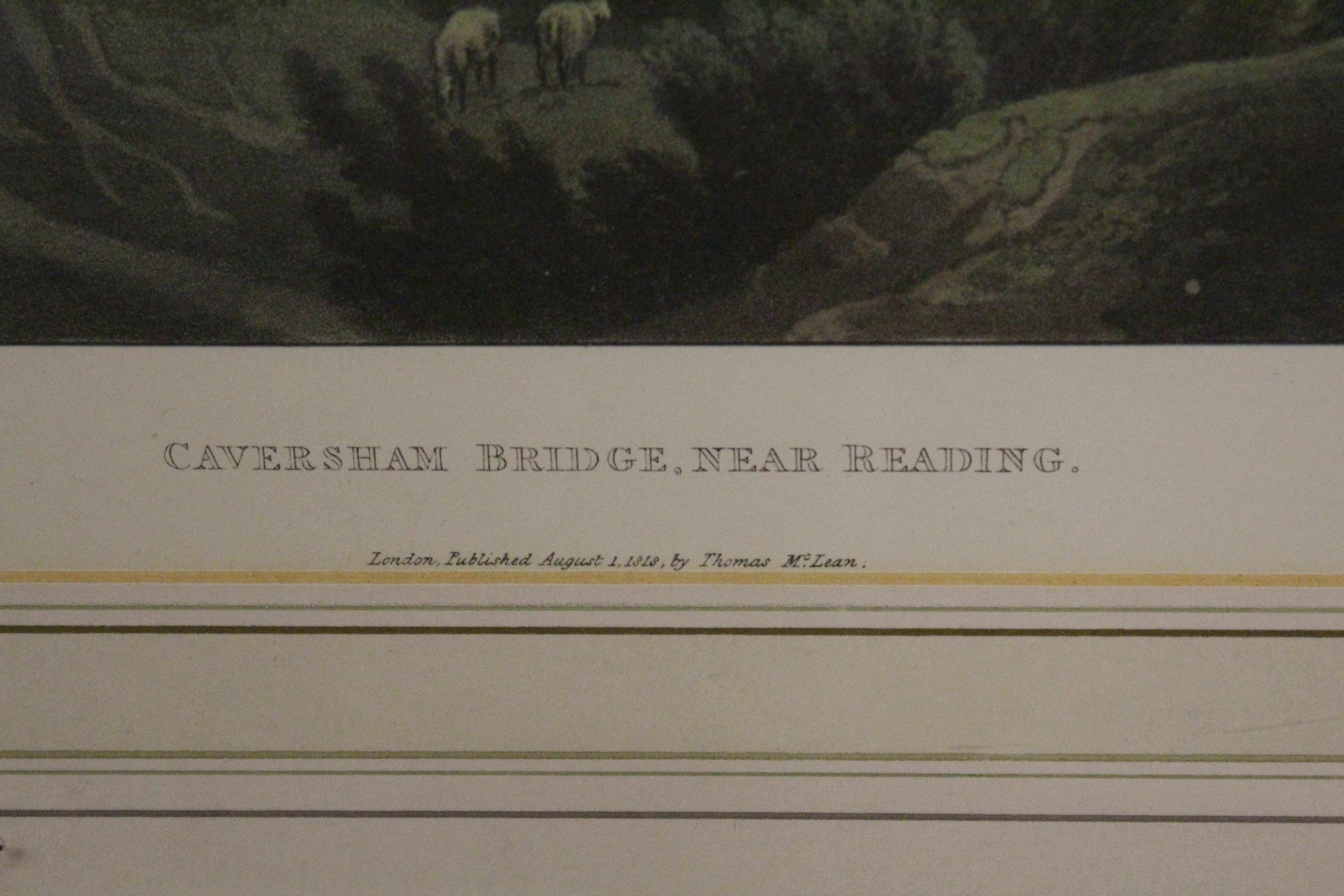 W. & R. Havell - 'Caversham Bridge, Near Reading', print, published August 1, 1818, London, Thomas - Image 2 of 2