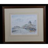 Patricia Hall limited edition print of Worthing seafront signed in pencil by the artist , print