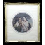 Thomas Hamilton Crawford - The Sisters mezzotint in colours signed in pencil dated 1913, published
