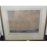 E Perreti - A coastal inlet with sailing boats, watercolour, signed 34.5 x 26cm;