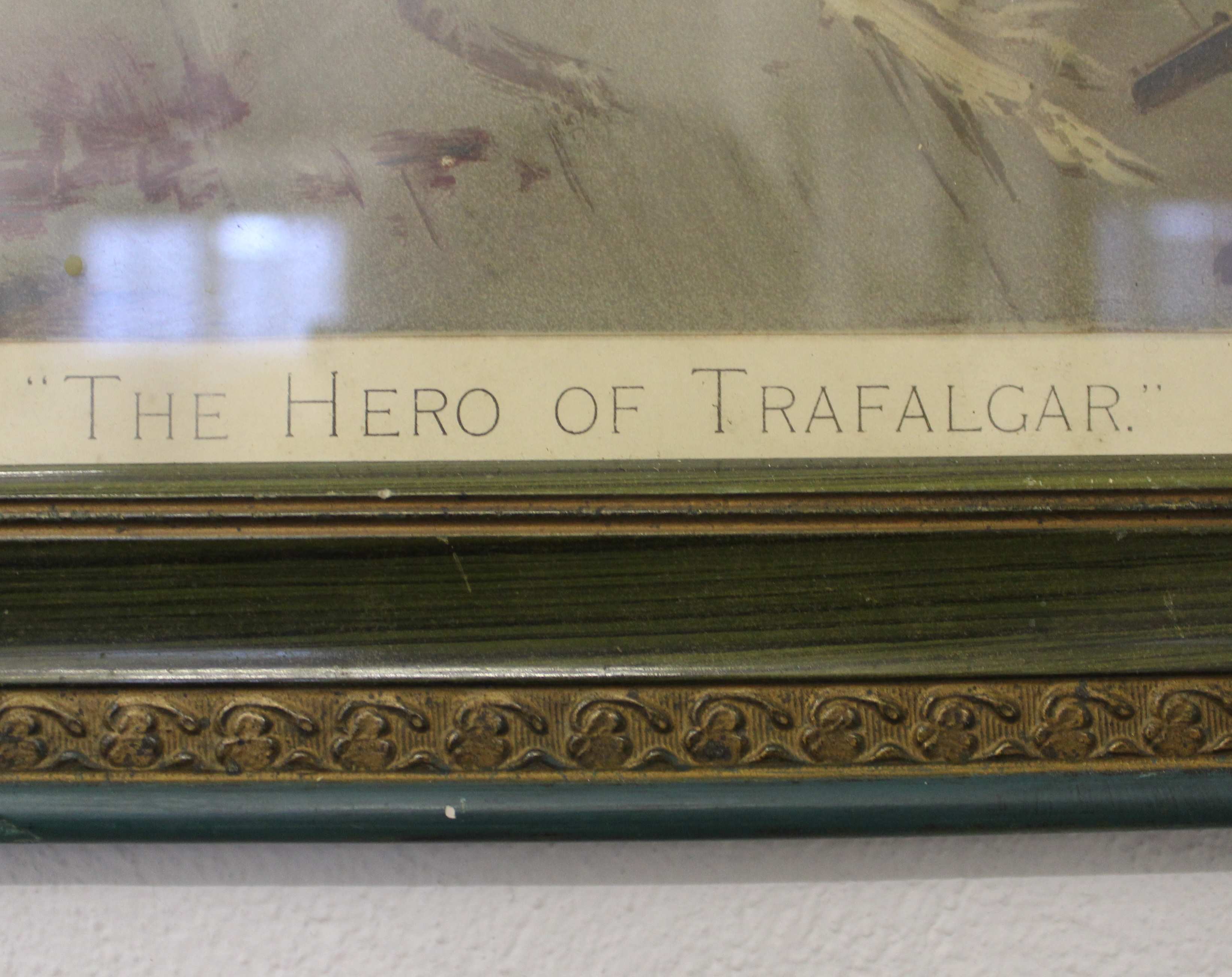 Horatio Nelson Interest - The Hero Of Trafalgar, print in colours, framed supplement to Holly - Image 5 of 7