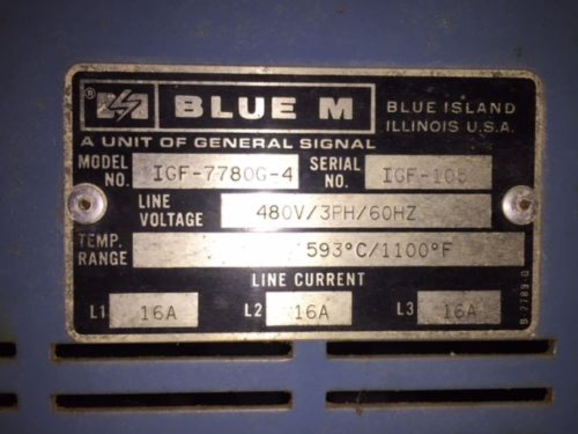 BLUE M 1100 F INERT ATMOSPHERE OVEN - Image 6 of 6