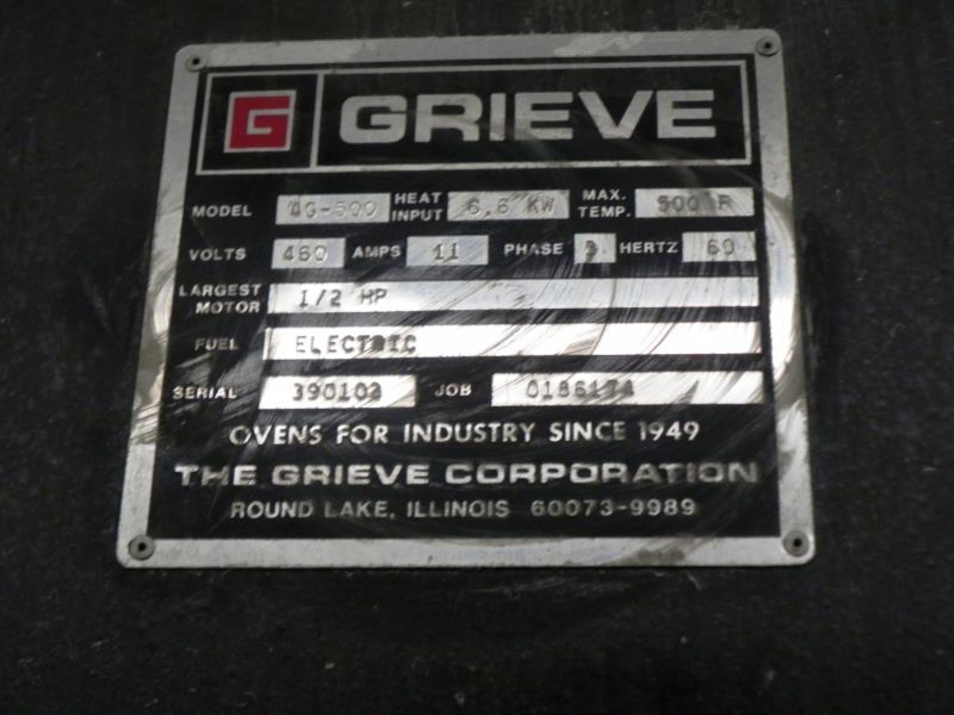 GRIEVE 500 F CABINET OVEN - Image 6 of 6