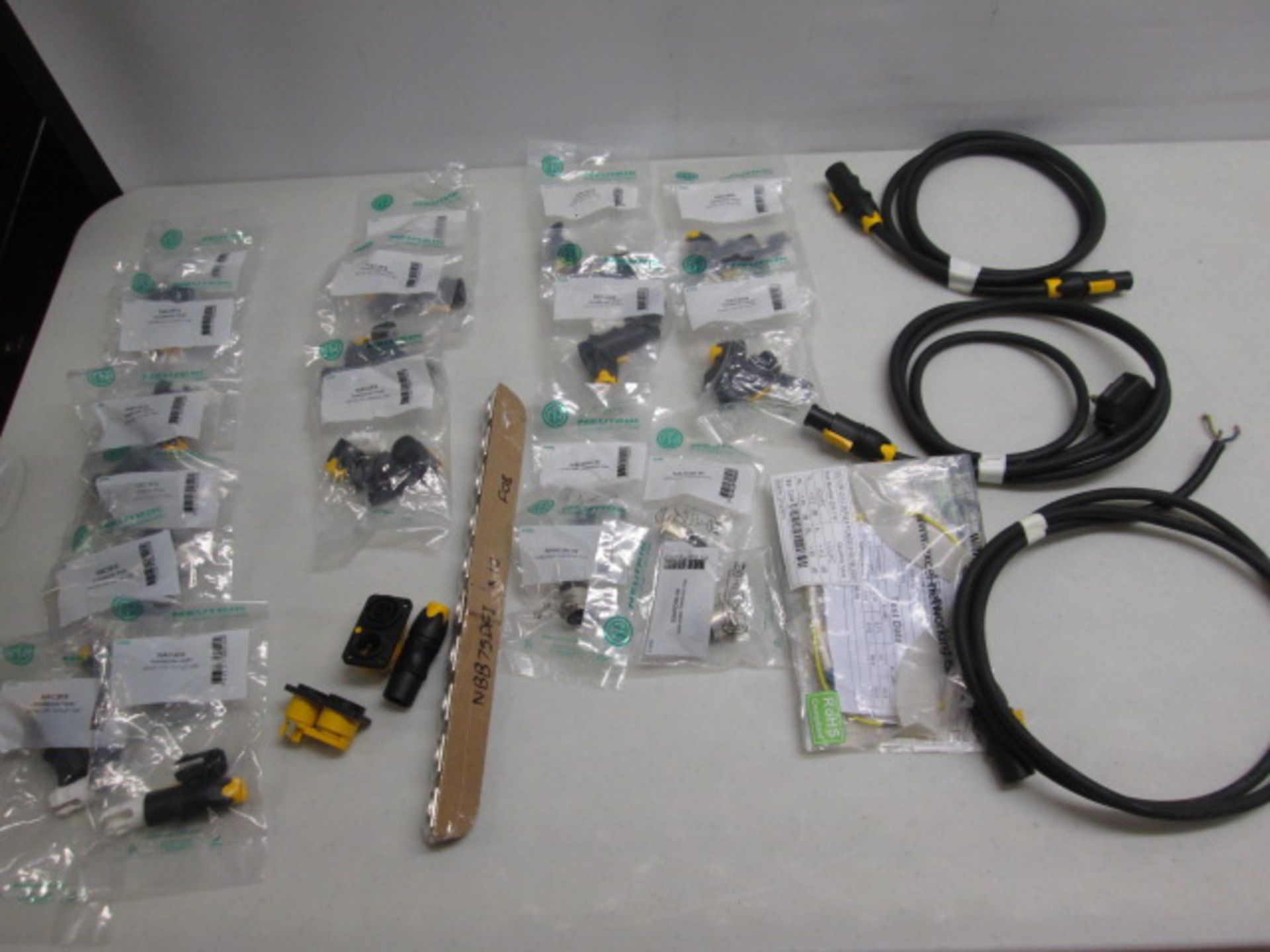 Quantity of Neutrik Consumables Including: 7 x NAC3FX Mains Con Outlets, 3 x NAC3FX Mains Con Female