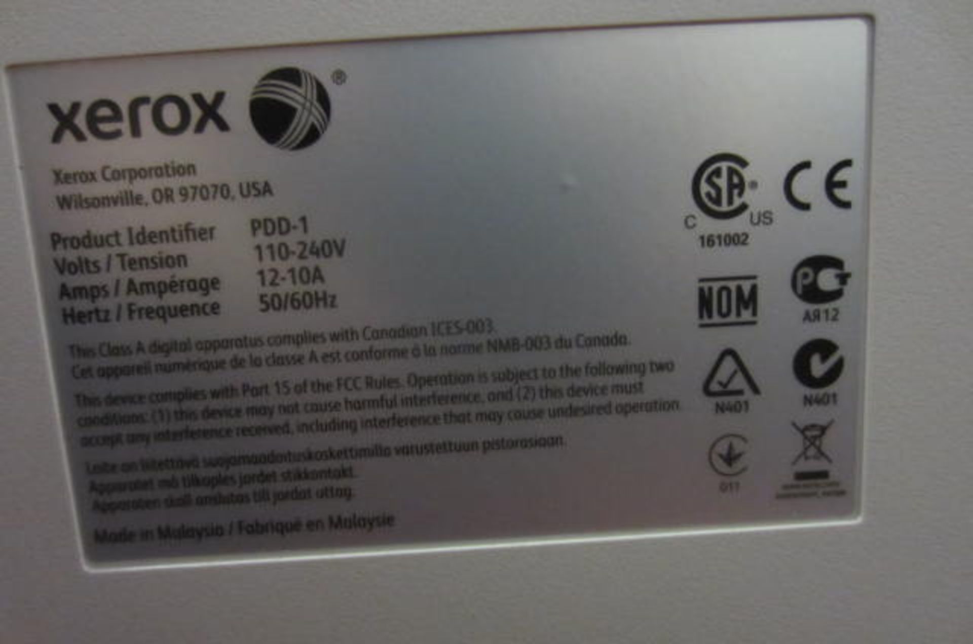 Xerox ColorQube 9303 Digital Colour Copier/Printer with Duplex Auto Document Feeder, Serial Number - Image 4 of 7