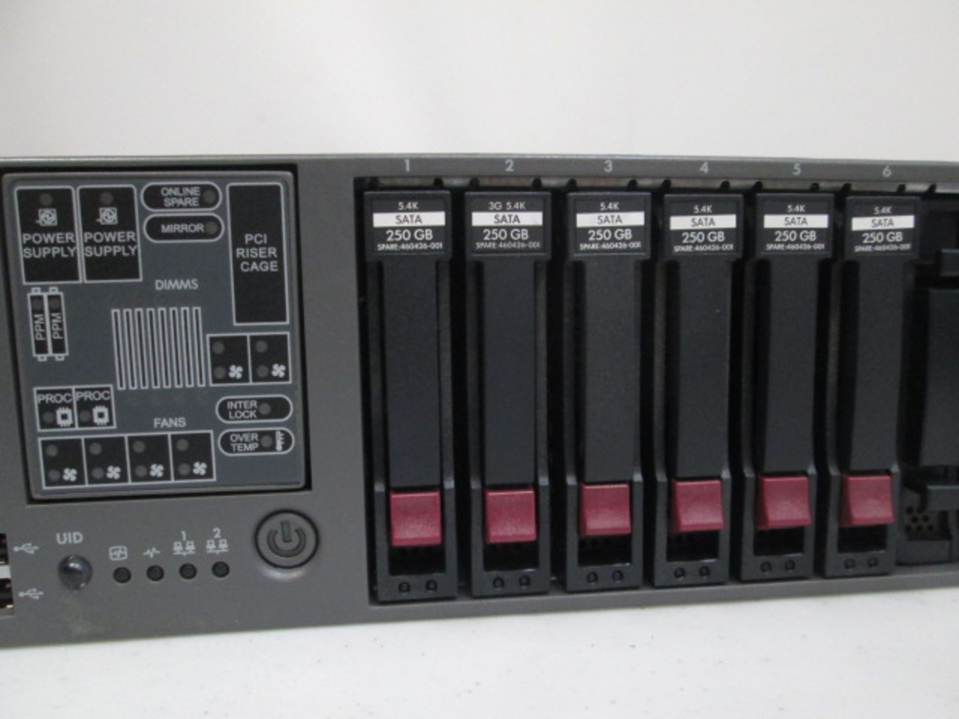 HP Proliant DL380 G5 Rack Mount Server. 2 x Intel Xeon Processors E5420 @ 2.5ghz, 22gb RAM, Hard - Image 2 of 4