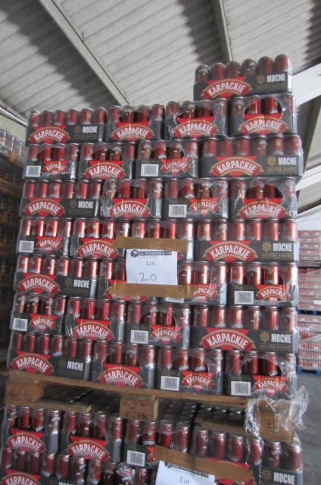 Pallet Containing 63 Cases of 24 x 500ml Cans of Karpacki Mocne Beer, 6.8% all, Sell by 20-6-2016