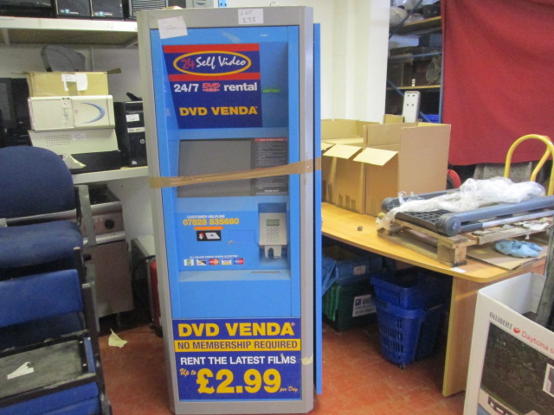24/7 DVD Video Rental Vending Machine.
