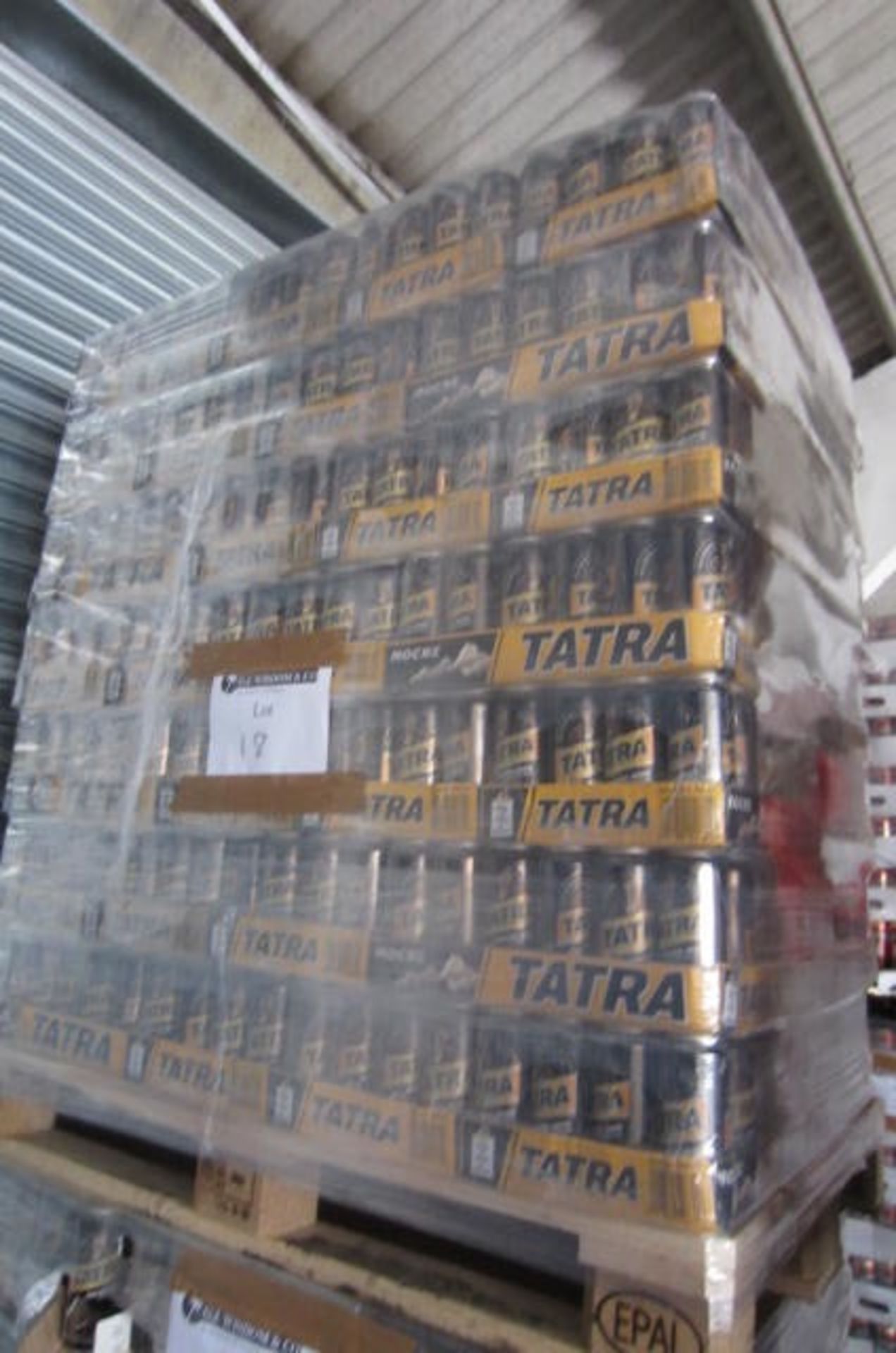 Pallet Containing 63 Cases of 24 x 500ml Cans of Tatra Mocne Beer (Polish) 7% all, Sell by Aug 2016.