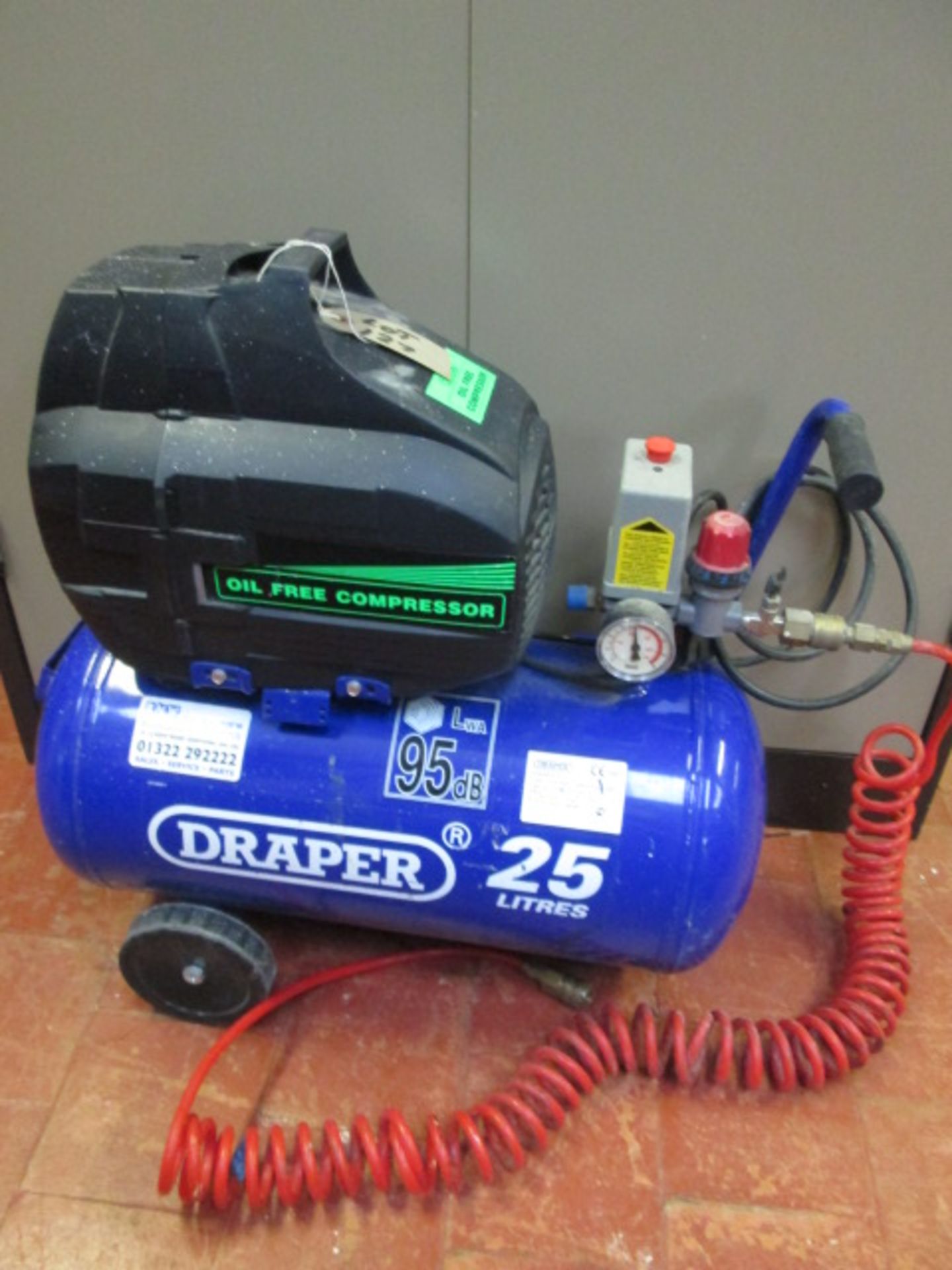 Draper 25 Lt Oil Free Compressor, On Wheels