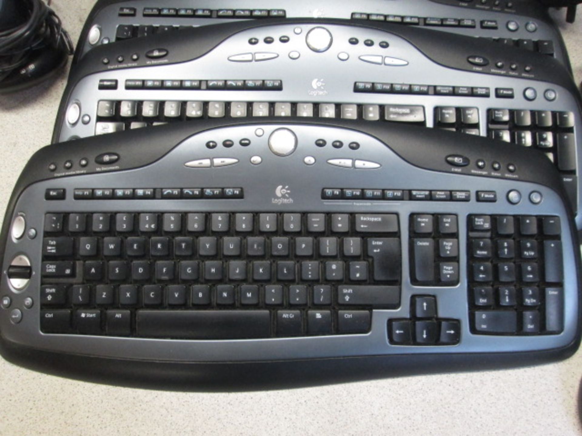 3 x Logitech Cordless Keyboards, Model Canada 10 & 3 x Logitech Click Plus Optical Mouse, Model M- - Image 2 of 4