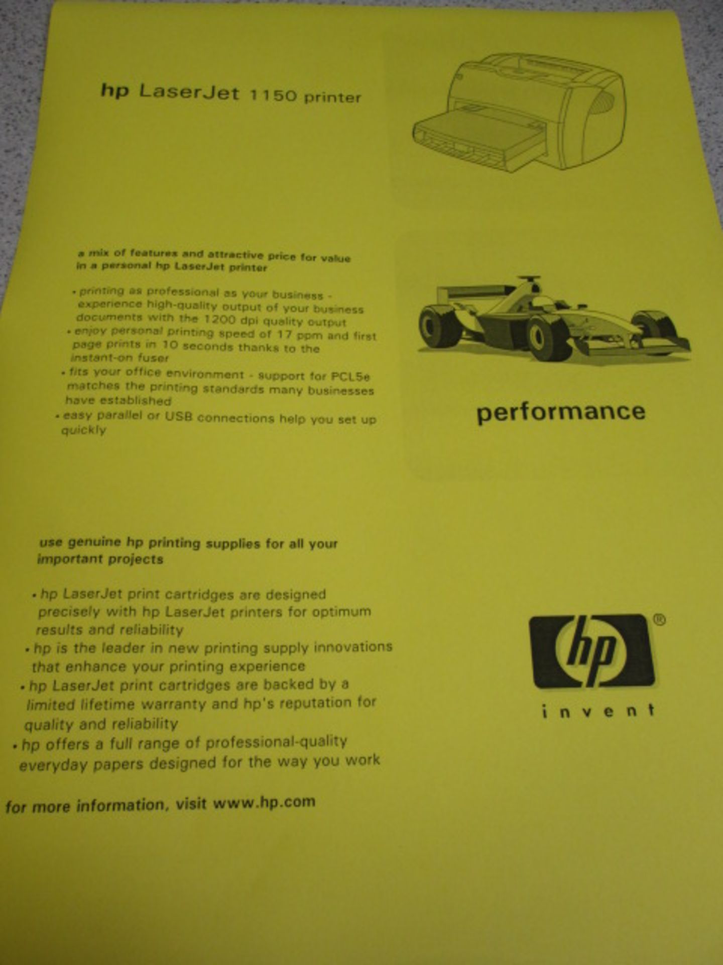 HP Laserjet 1150 Printer. Comes with Power Supply - Image 3 of 3