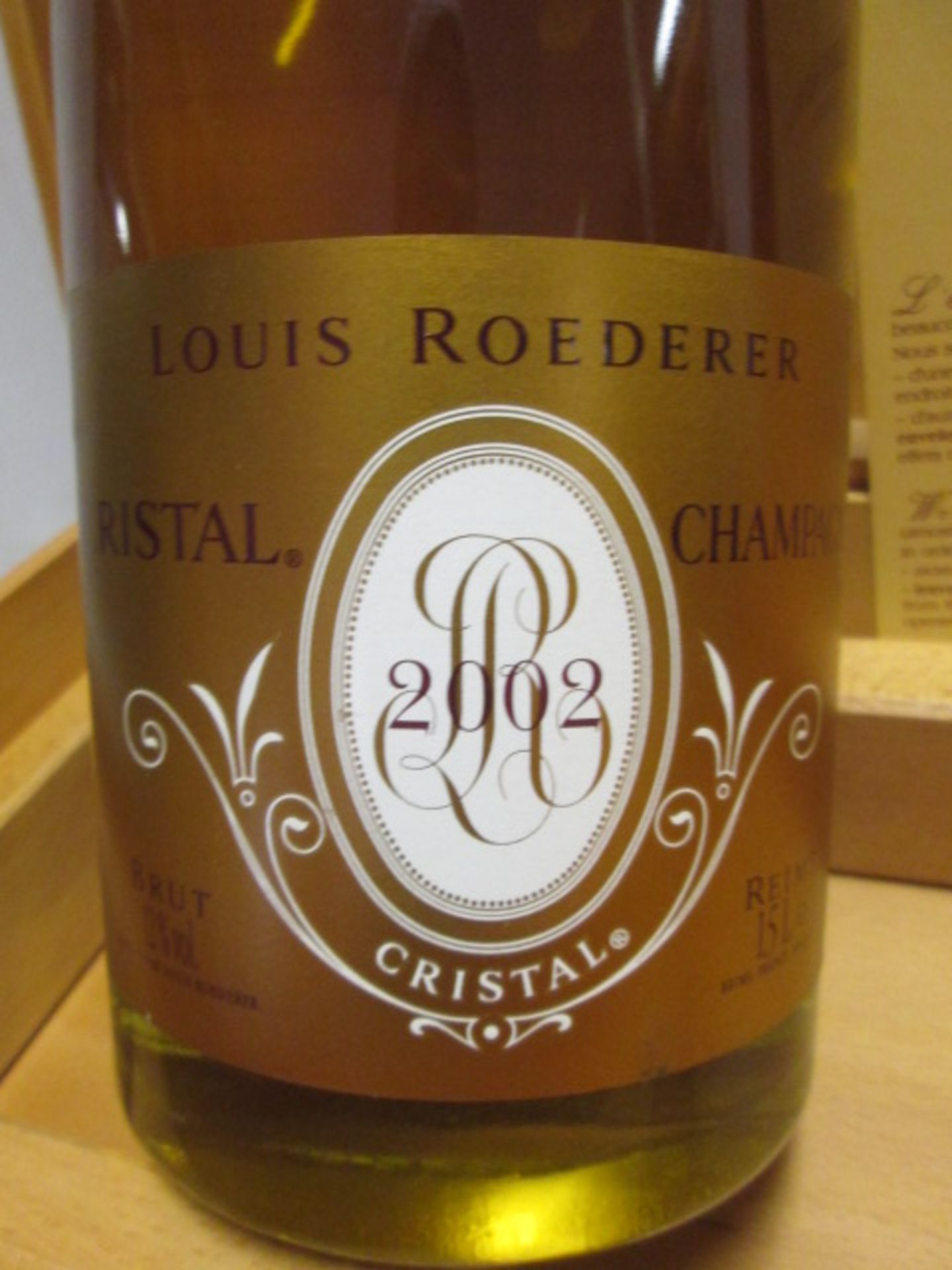 A Vintage 2002, Magnum of Cristal Marque Deposee, Louis Roederer Champagne in Wood Display Case - Image 4 of 5