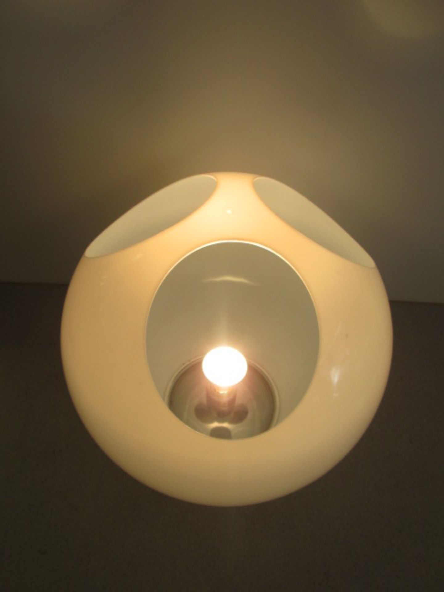 Kundalini Noglobe 50, Made in Italy, Opaque Perspex Table/Floor Lamp on Chrome Base (50cm Dia Globe) - Image 2 of 8