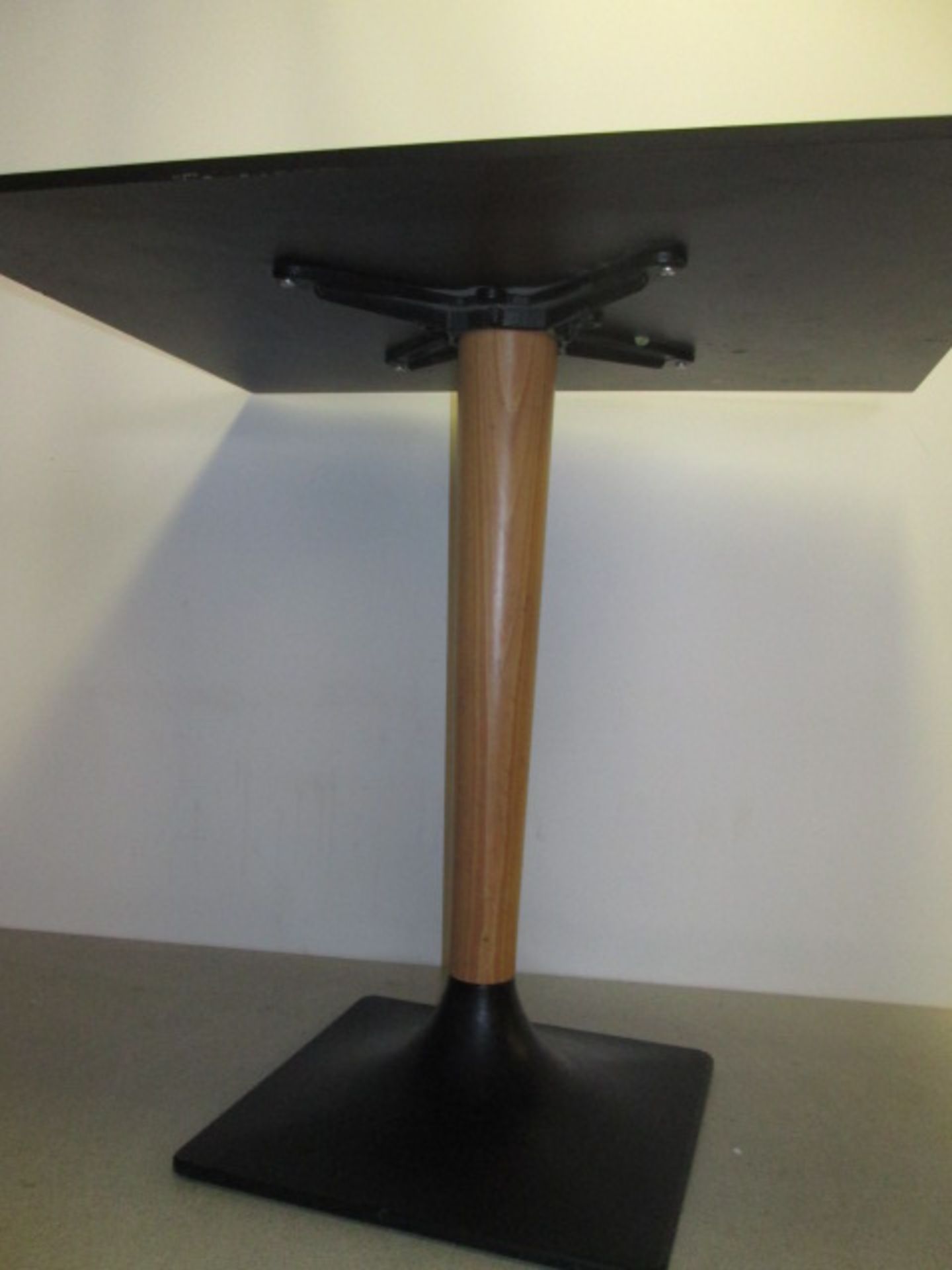 1 x Pedrali Black Laminate Topped Restaurant Table on Wooden Support & Cast Iron Base, Size 80cm x - Image 2 of 2