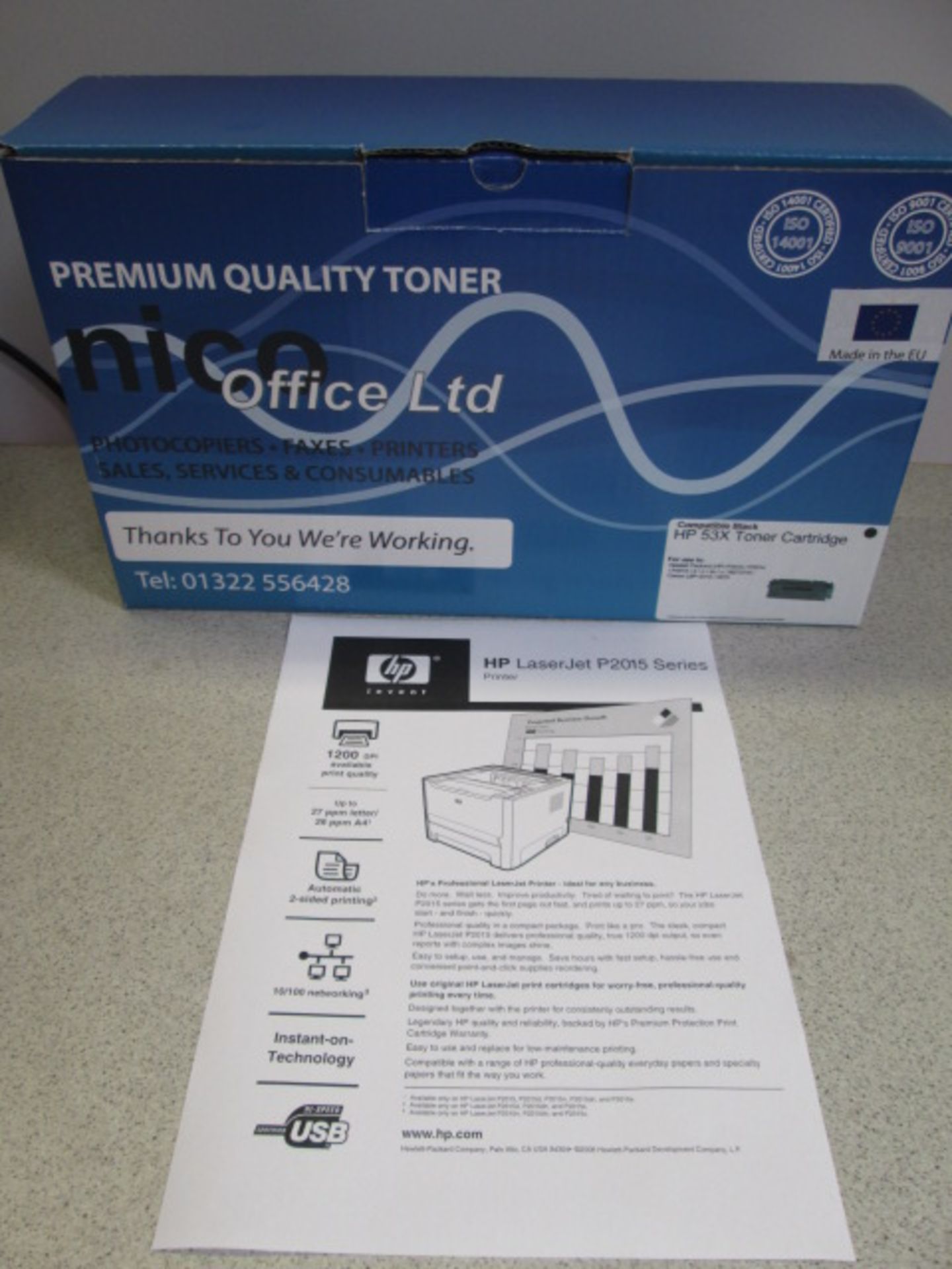 HP Laserjet P2015n Printer. Comes with DVD Start Up Disc, Power Supply & 1 x HP 53X New Boxed - Image 3 of 3