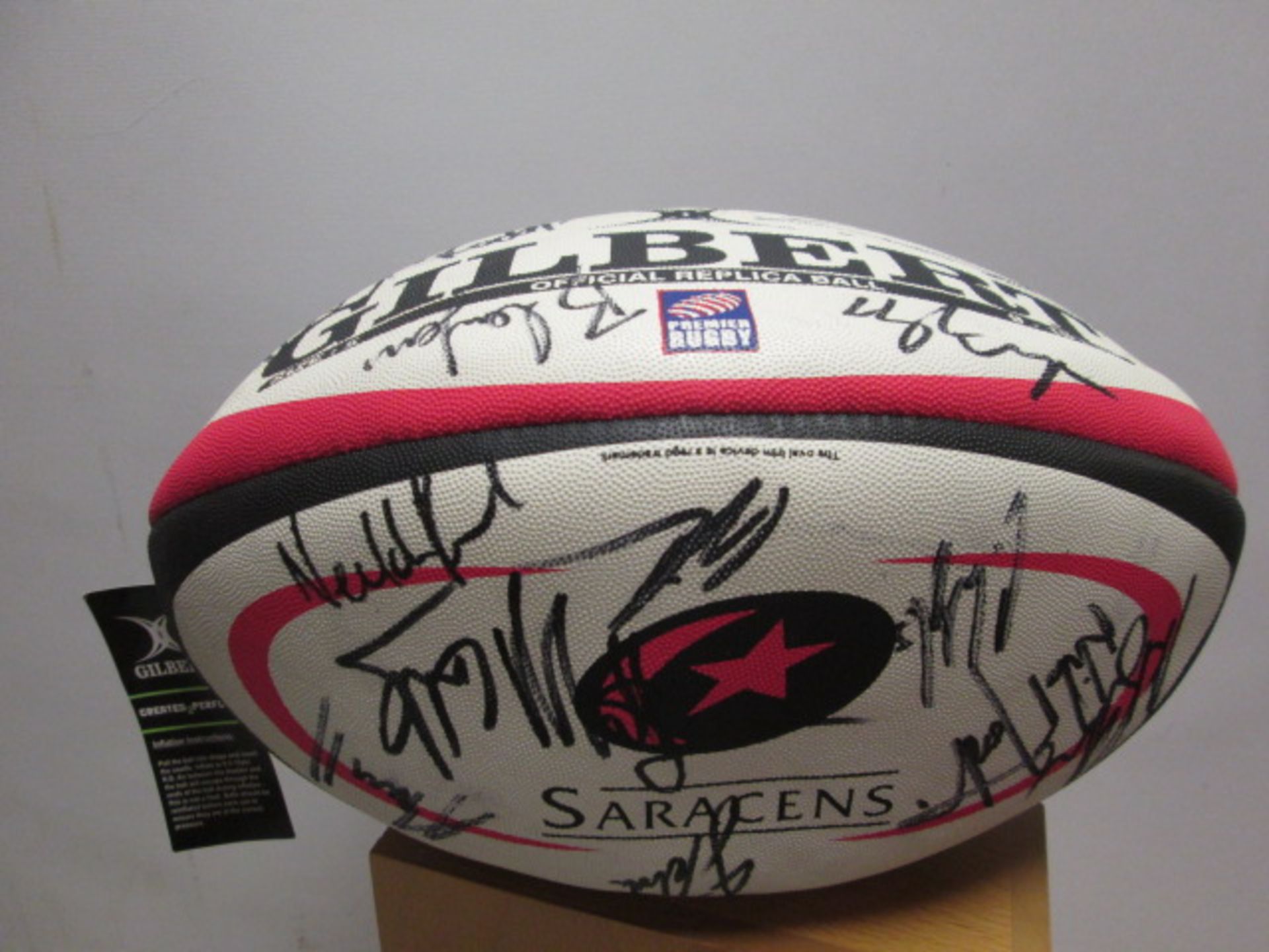 Saracens Kooga Rugby Union Shirt & Gilbert Official Replica Rugby Ball (Size 5). Both Items Signed - Image 6 of 8