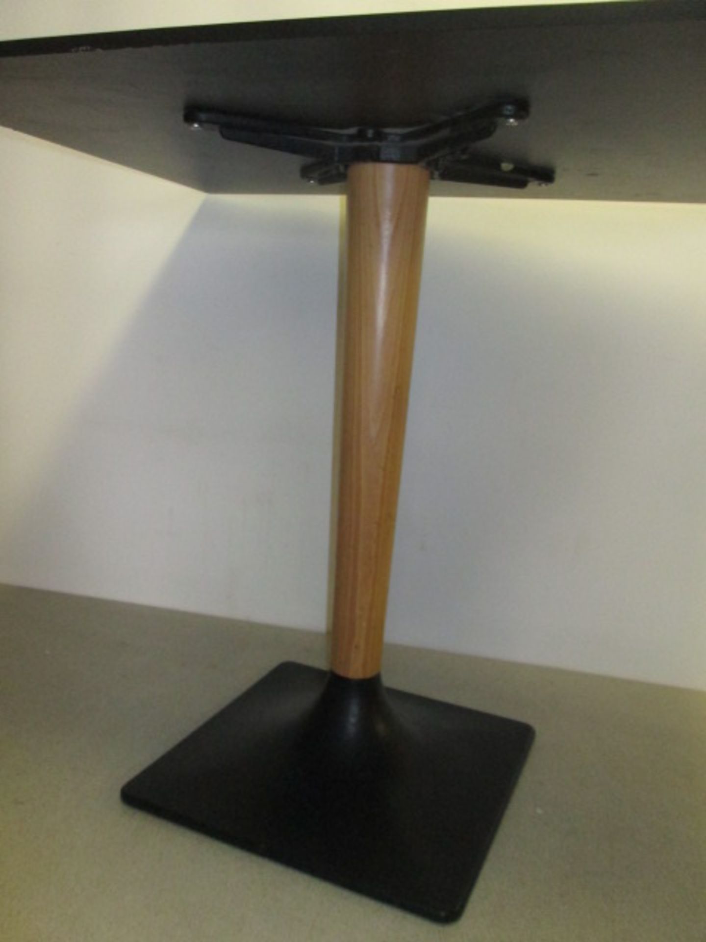1 x Pedrali Black Laminate Topped Restaurant Table on Wooden Support & Cast Iron Base, Size 50cm x - Image 2 of 2
