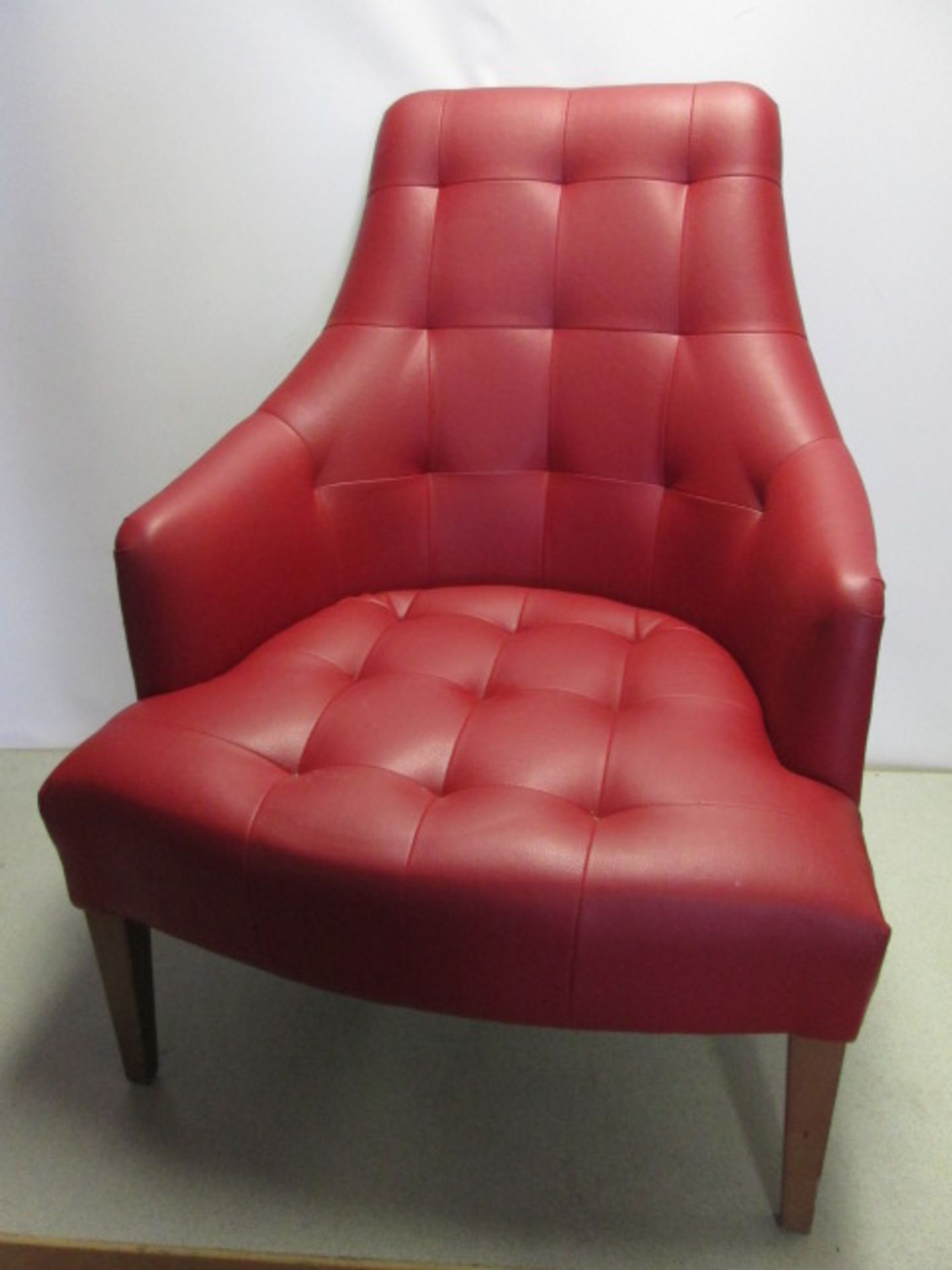 1 x Red Faux Leather Cocktail Lounge Armchair