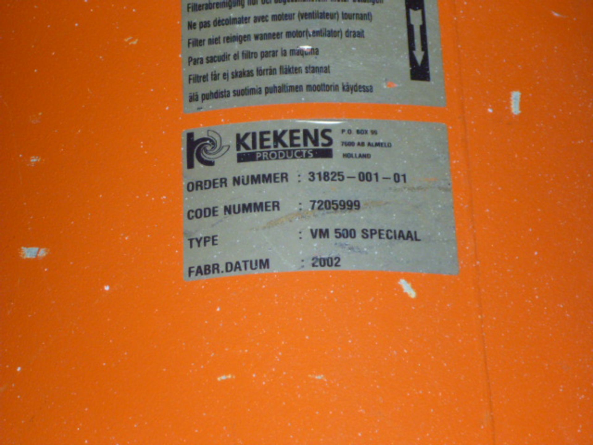 Kiekens Type VM500 Special Single Bag Extractor. - Image 2 of 3