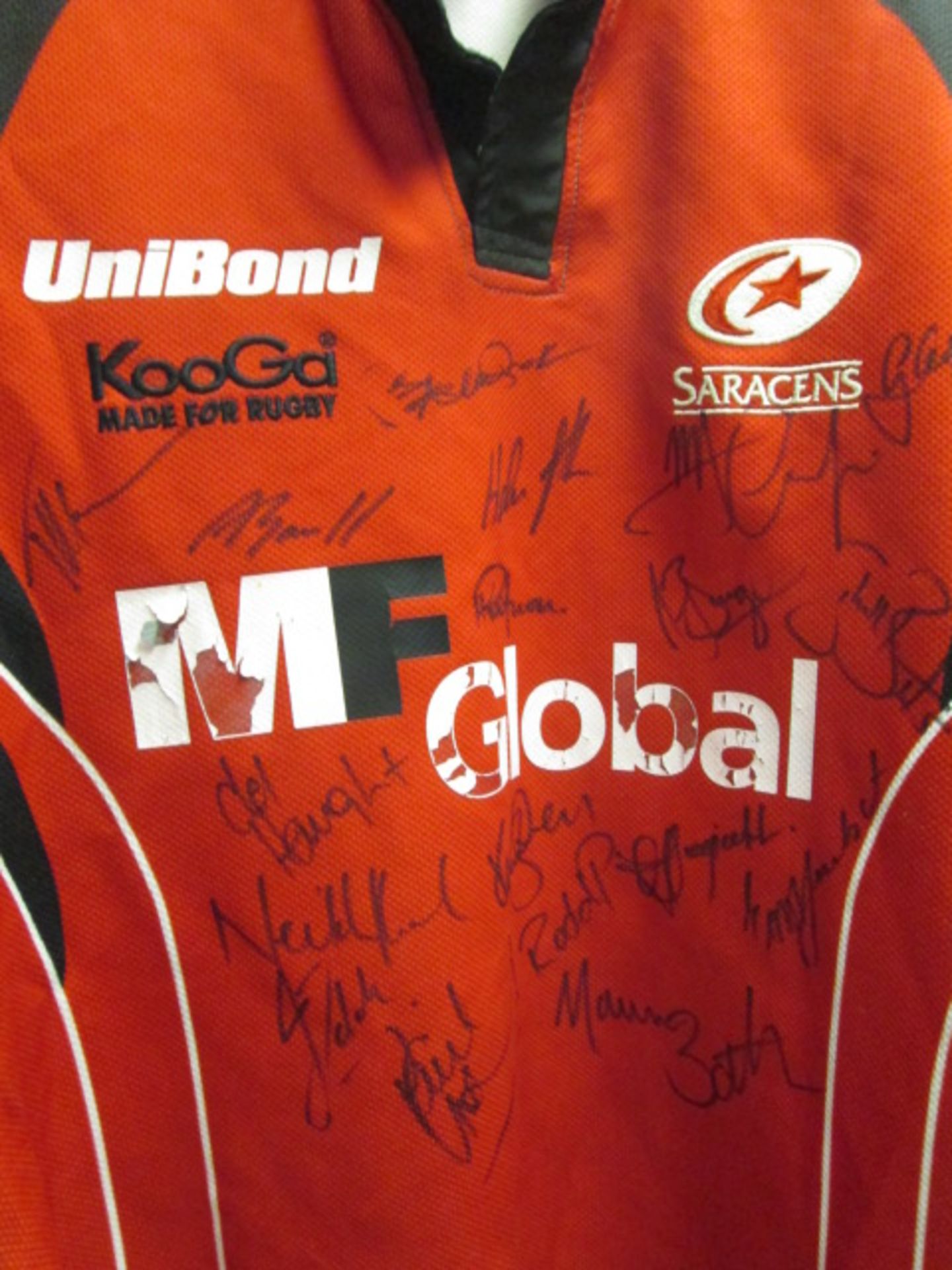 Saracens Kooga Rugby Union Shirt & Gilbert Official Replica Rugby Ball (Size 5). Both Items Signed - Image 2 of 8