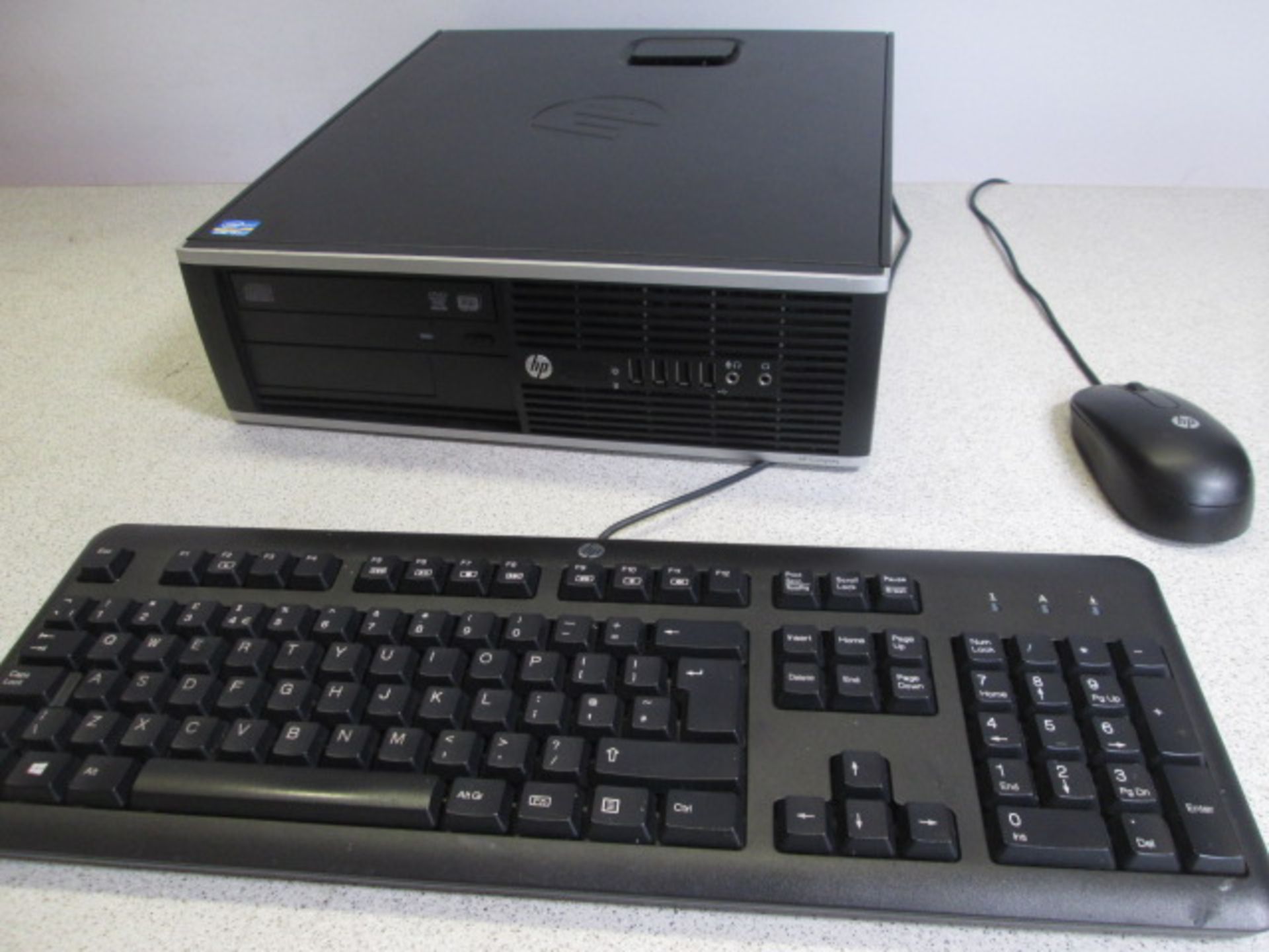 HP Compaq Elite 8300 SFF PC. Intel Core i5 CPU @ 3.20 GHz, 4 GB RAM, 450 GB HDD, Windows 7 Pro.