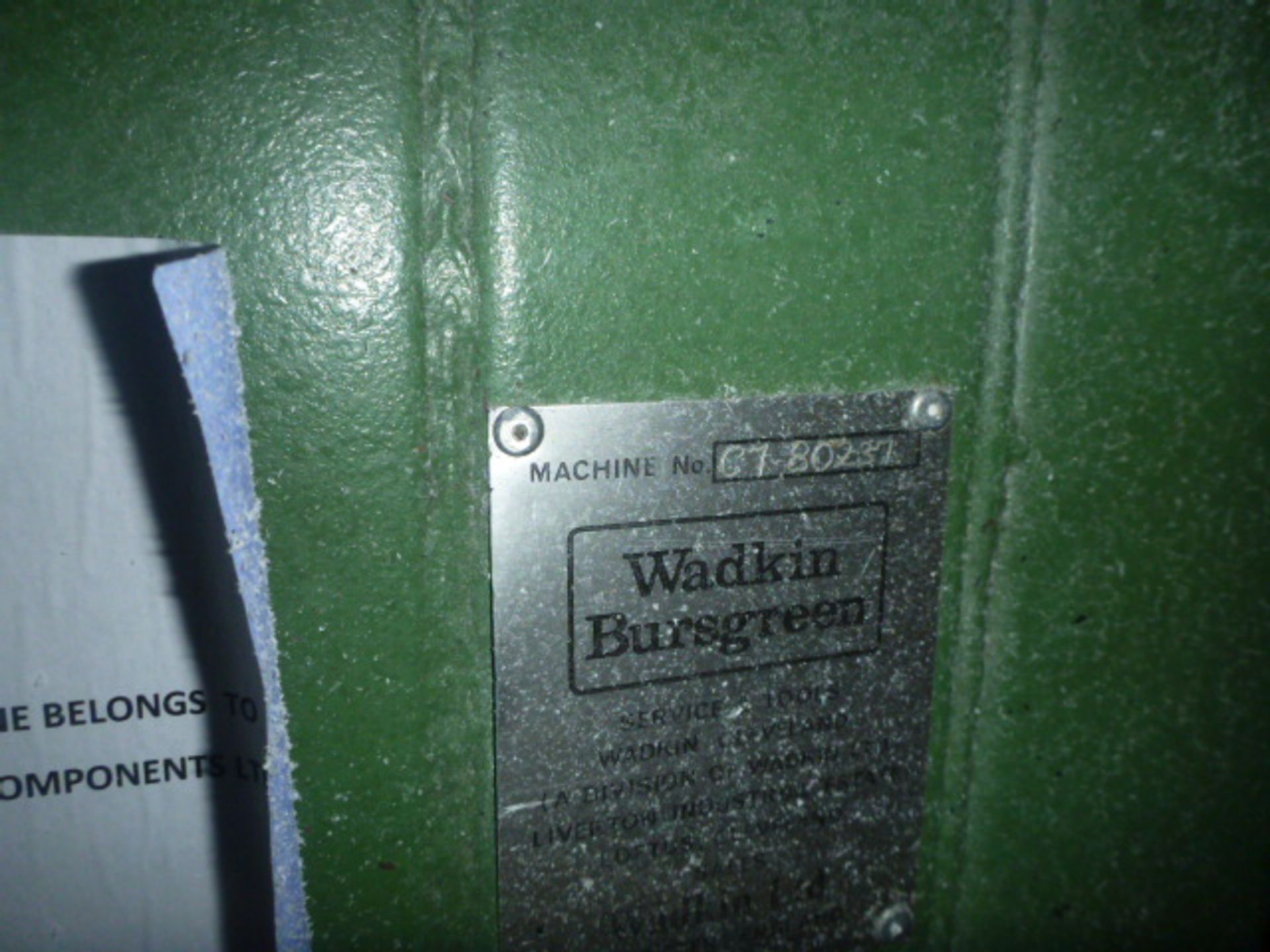 Wadkin Bursgreen Band Saw, Approx 24" (600mm) Throat Depth. Serial No C7- 80237. - Image 4 of 6