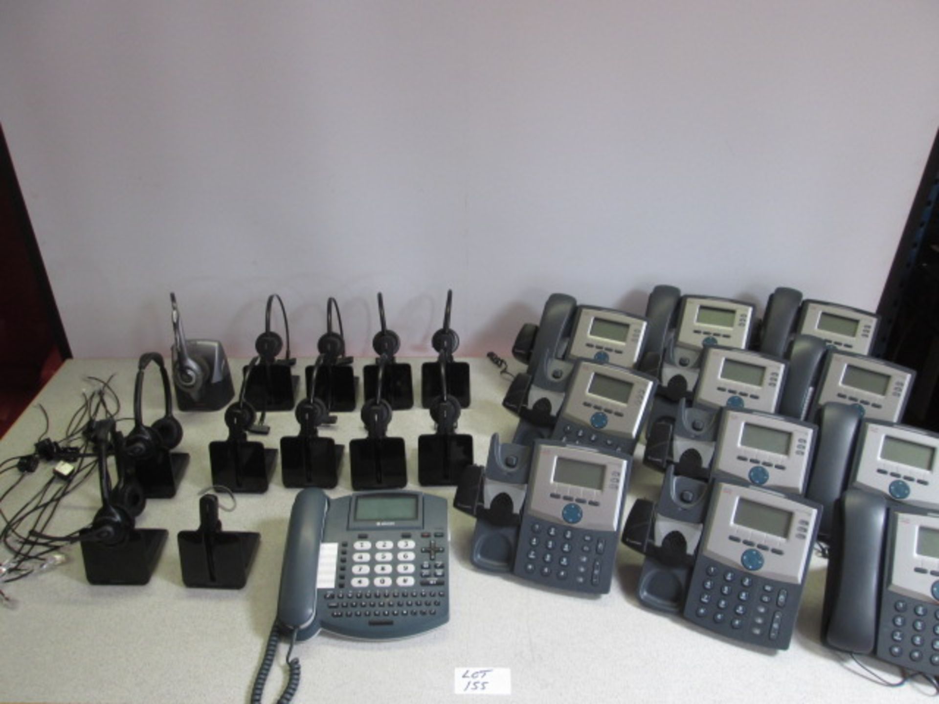 Lot to Include a Quantity of IP Phones and Wireless Headsets: 11 x Cisco IP 303 Hand Sets (Missing 5