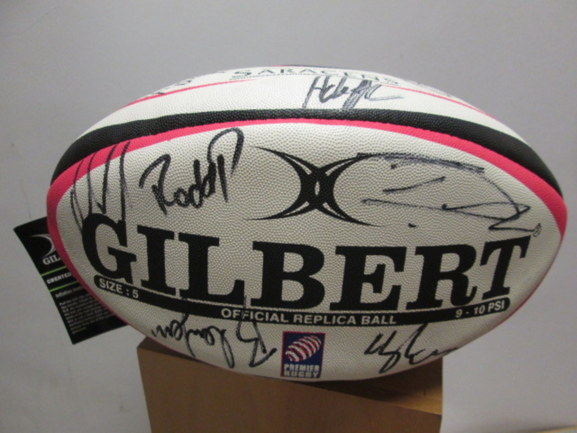 Saracens Kooga Rugby Union Shirt & Gilbert Official Replica Rugby Ball (Size 5). Both Items Signed - Image 7 of 8