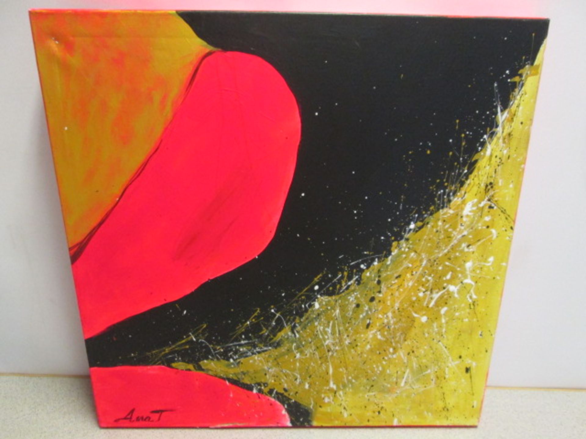 Abstract Artwork Signed by the Artist. Acrylic & Mixed Media on Canvas with Painted Edges & Ready to