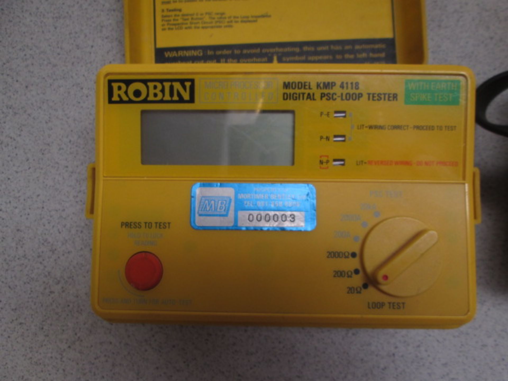 5 x Assorted Robin Testing Equipment to Include: Robin Digital PSC-Loop Tester, Model KMP 4118. - Image 6 of 7