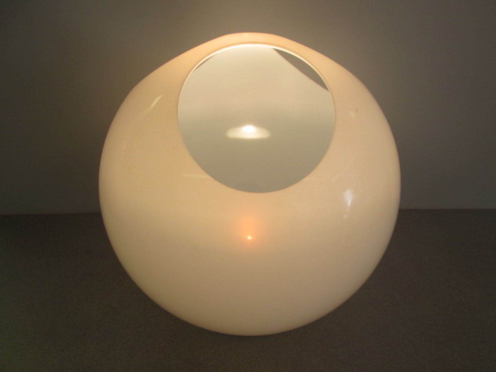 Kundalini Noglobe 50, Made in Italy, Opaque Perspex Table/Floor Lamp on Chrome Base (50cm Dia Globe) - Image 4 of 7