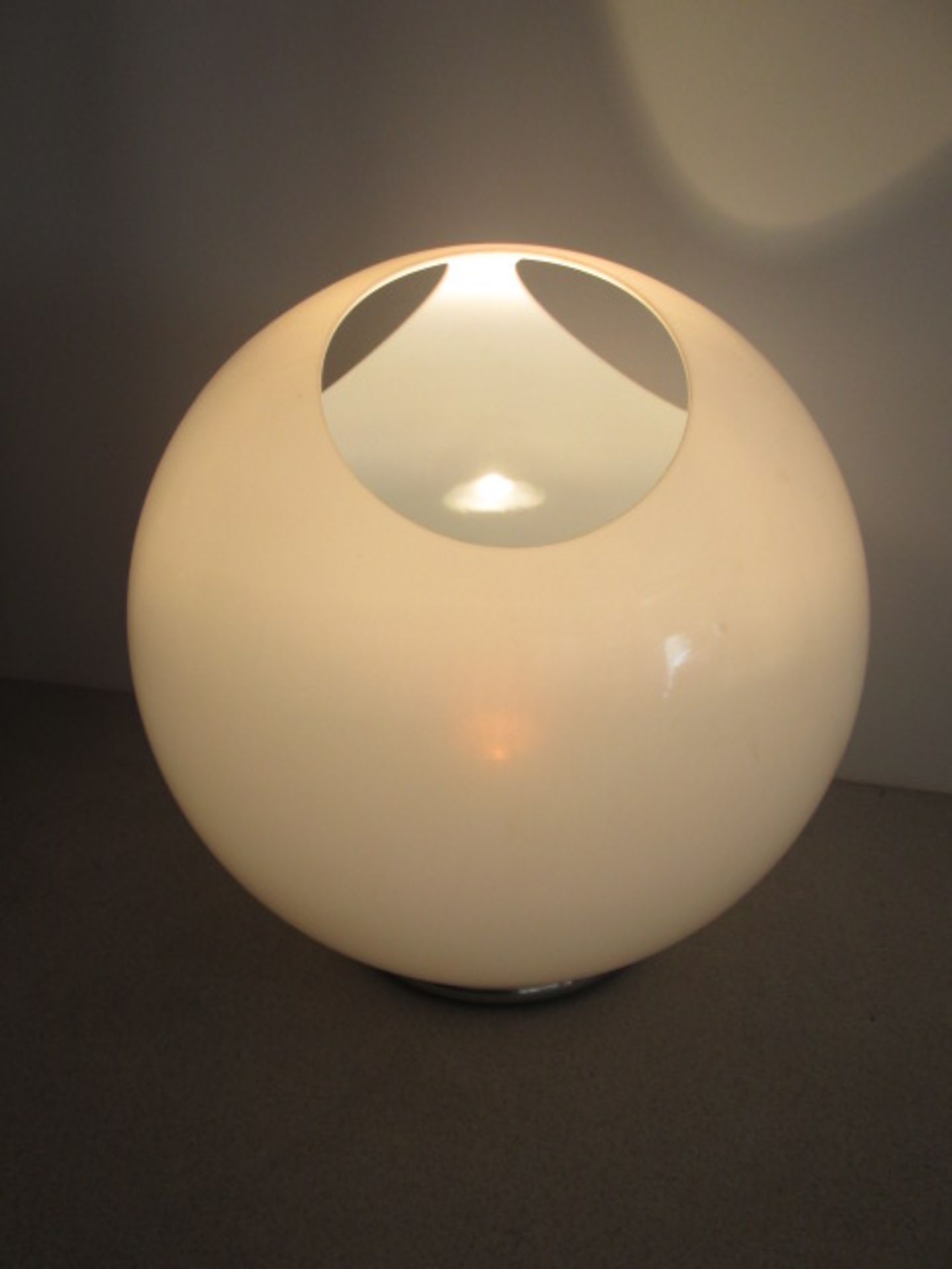 Kundalini Noglobe 50, Made in Italy, Opaque Perspex Table/Floor Lamp on Chrome Base (50cm Dia Globe)