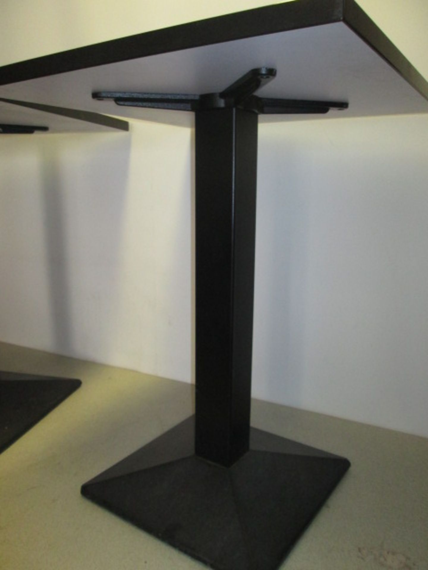 2 x Pedrali Quadra 4160 Wood Topped Restaurant Table on Cast Iron Support & Base, 60cm x 60cm - Image 3 of 3