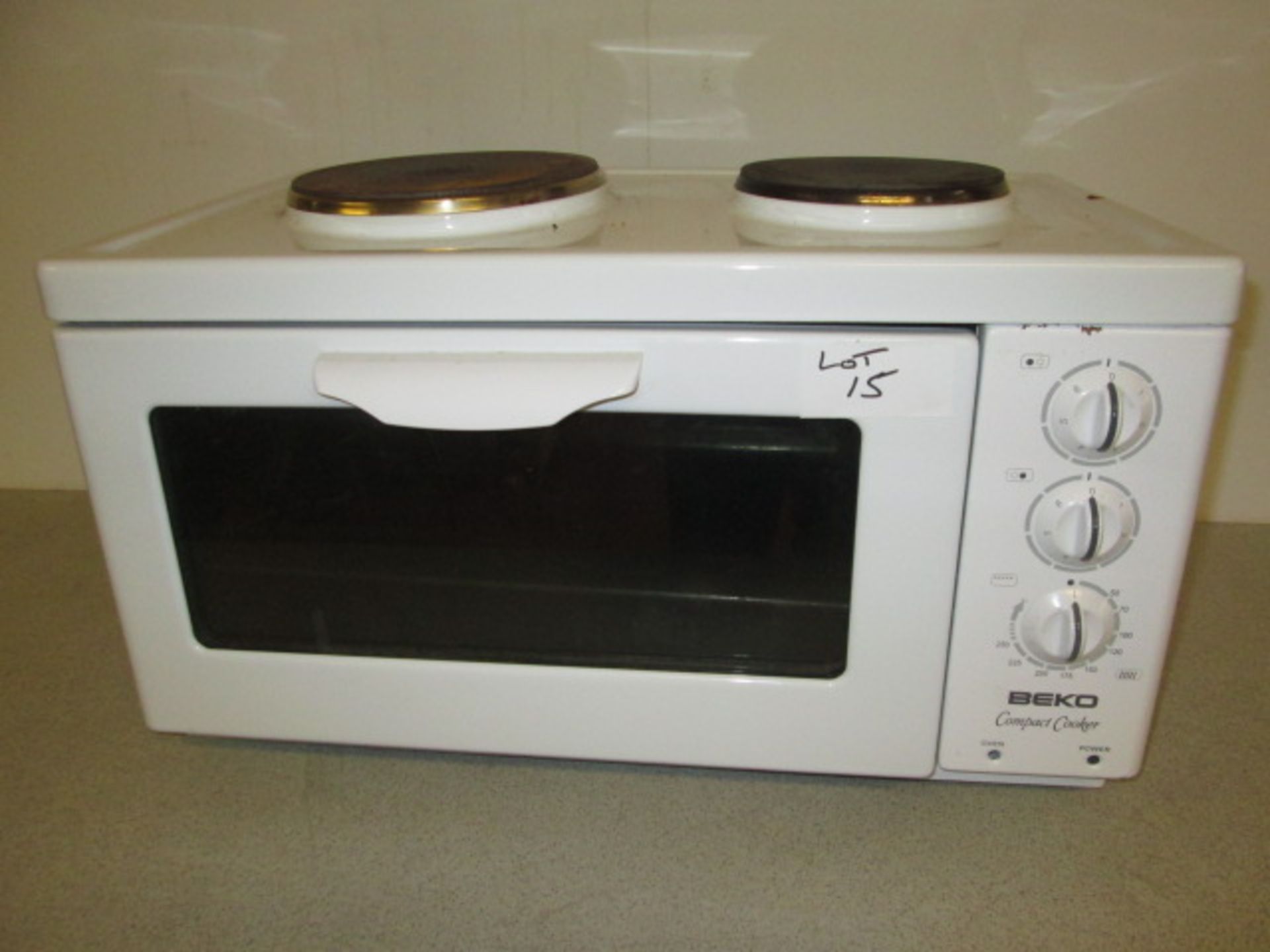 Beko Compact Countertop, 2 Ring Electric Hobb & Oven