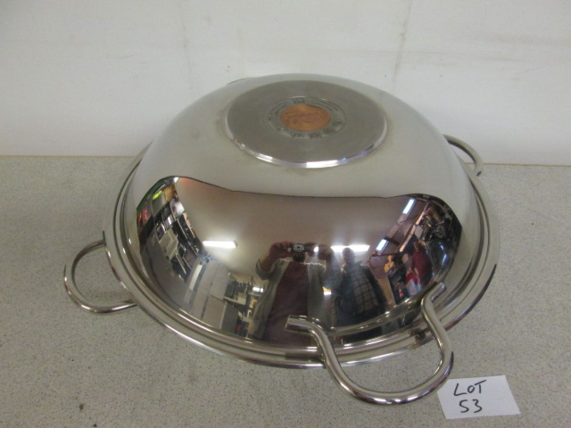 Brittania 18/EDELSTAHL Polished Stainless Steel Wok, 40cm Dia, Suitable for all Hobs including - Image 2 of 3