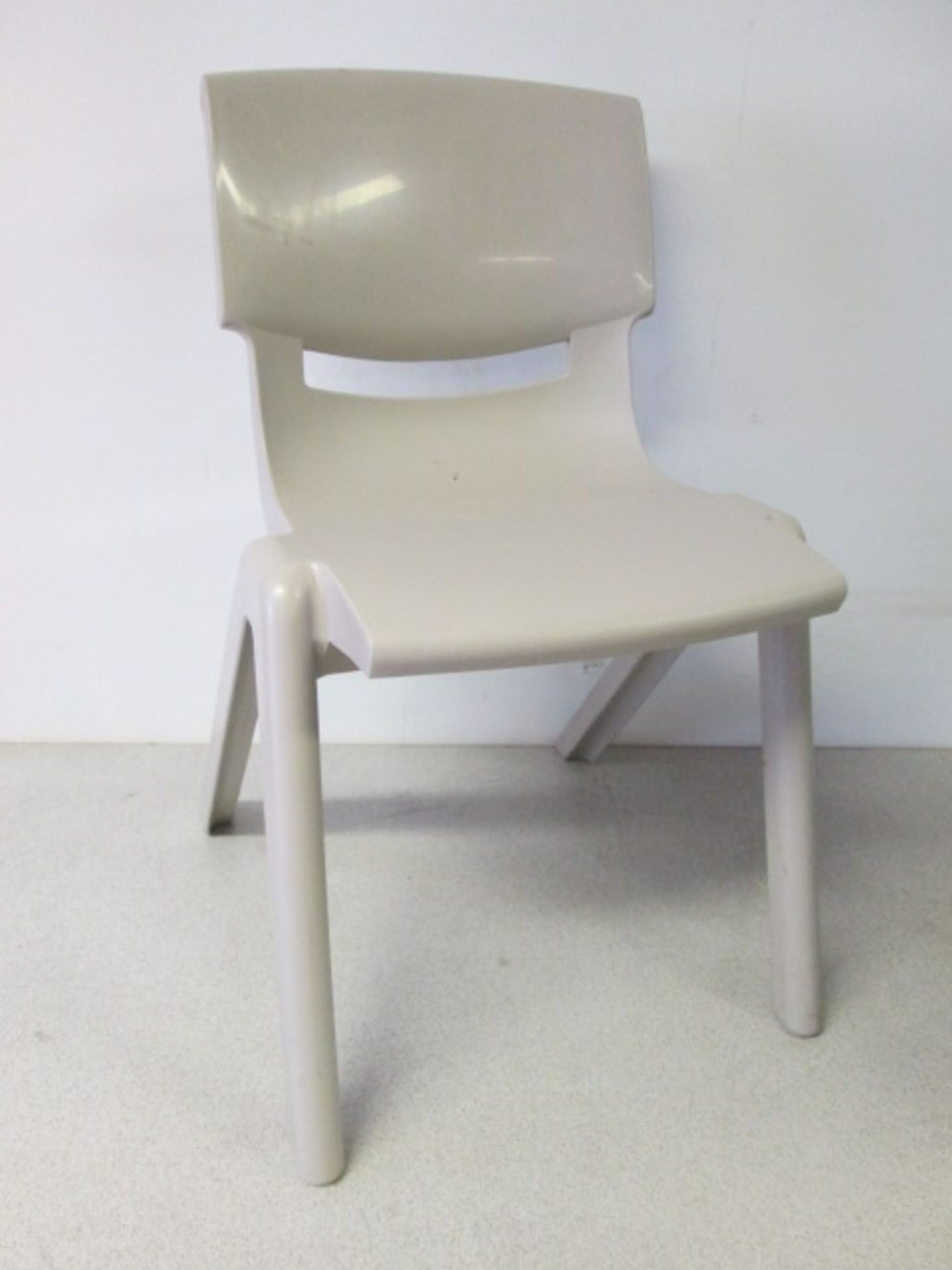 25 x Sebel Postura, Children's Classroom Stacking Chairs in Light Grey (Size 4). Size (H) 67cm x (W)